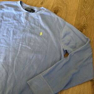 Polo Ralph Lauren Men's Baby Blue LS Crew Neck Sweatshirt Soft Size Large